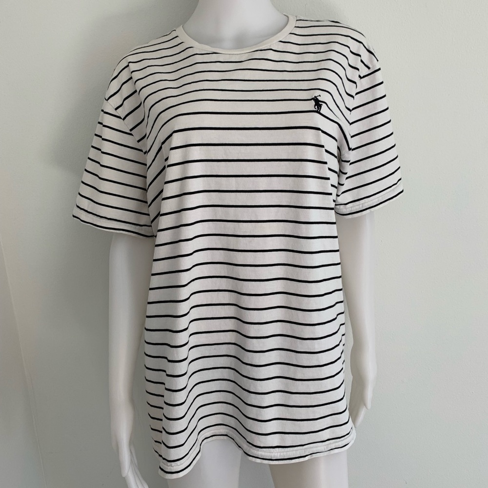 Ralph Lauren black and white striped tee.